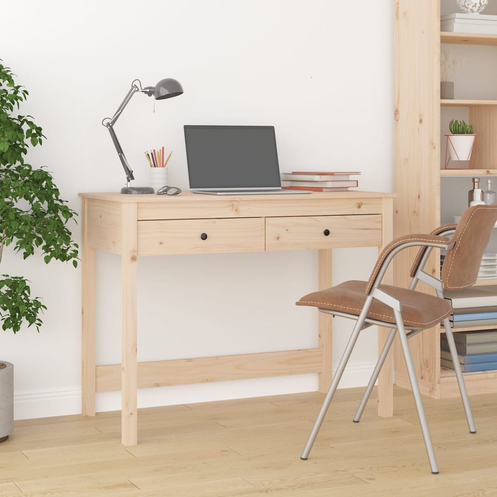 vidaXL Písací stôl so zásuvkami 100x50x78 cm masívna borovica