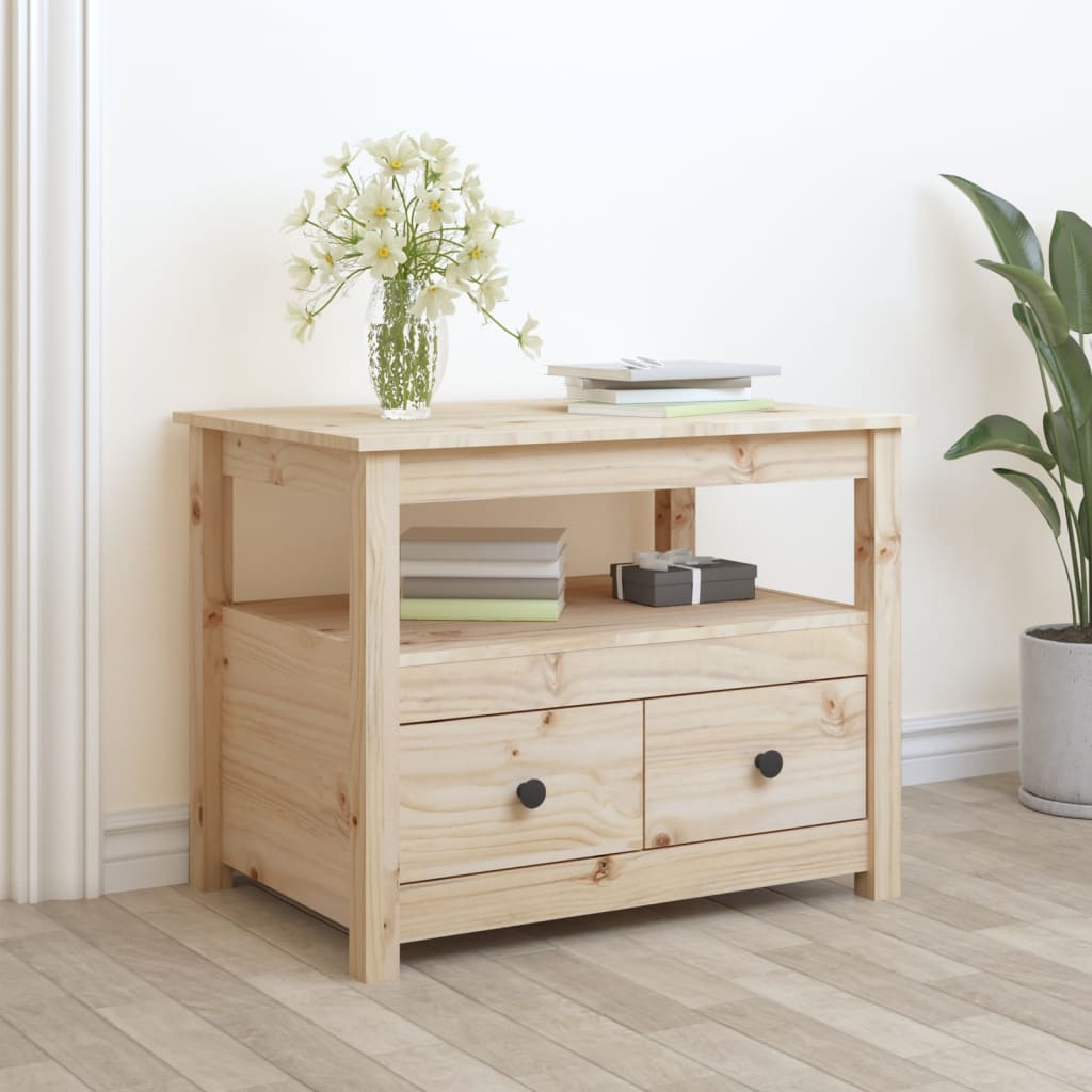 vidaXL Konferenčný stolík 71x49x55 cm borovicový masív