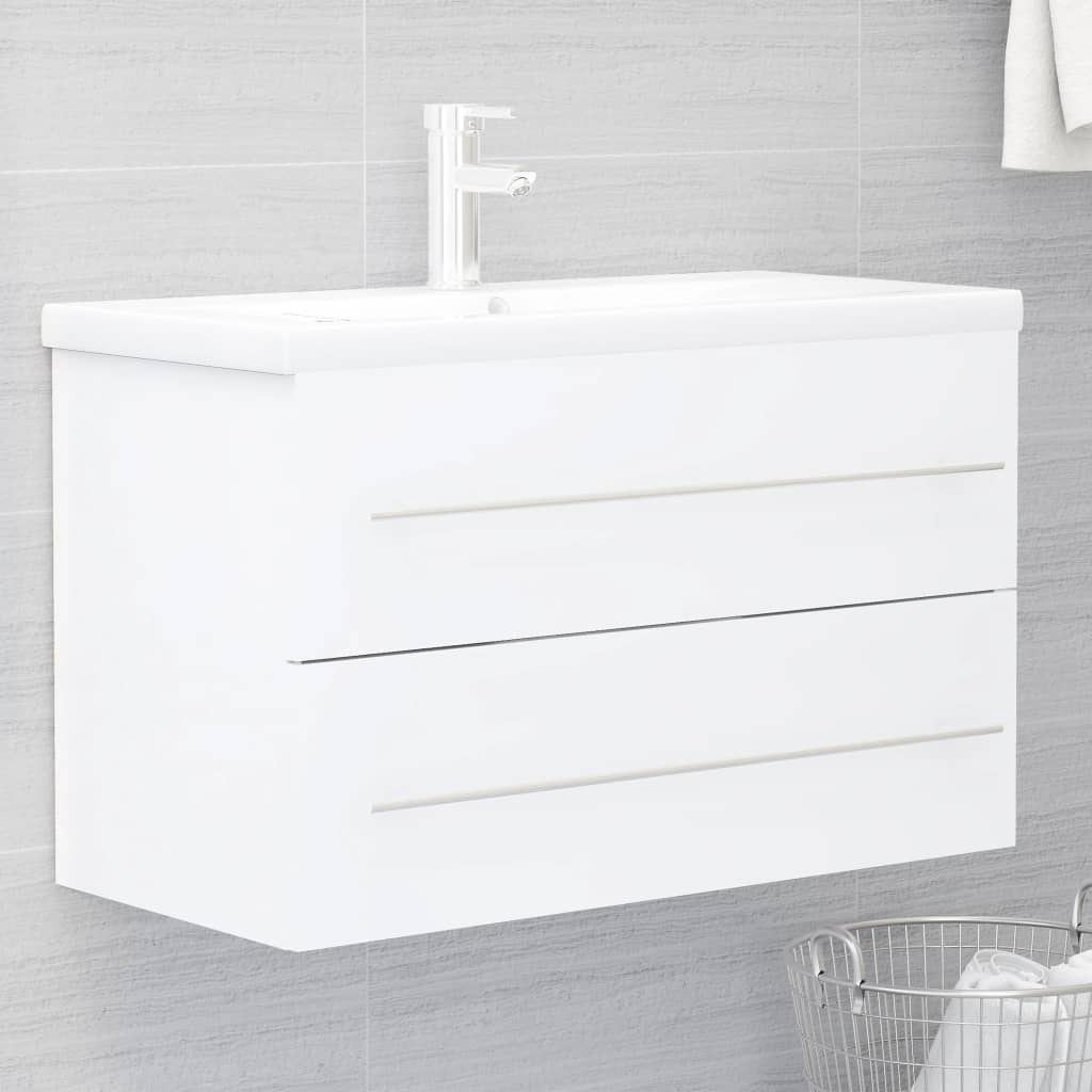 vidaXL Skrinka pod umývadlo, biela 80x38,5x48 cm, kompozitné drevo