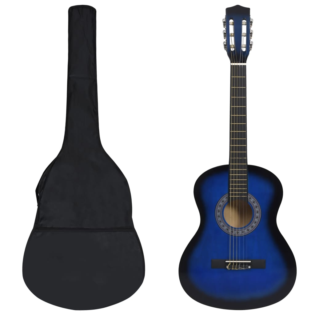 vidaXL 8-dielna klasická gitarová sada pre začiatočníkov modrá 3/4 36"