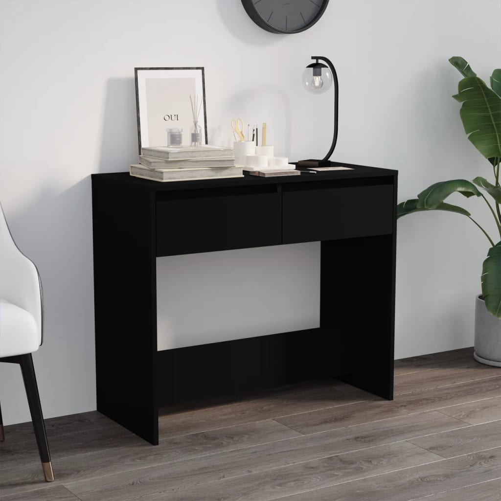 vidaXL Konzolový stolík čierny 89x41x76,5 cm oceľový