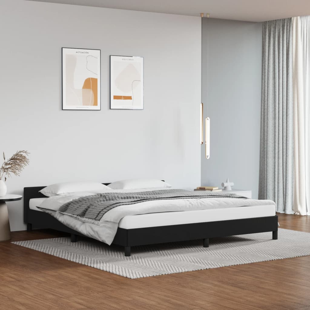 vidaXL Posteľný rám s čelom čierny 160x200 cm umelá koža