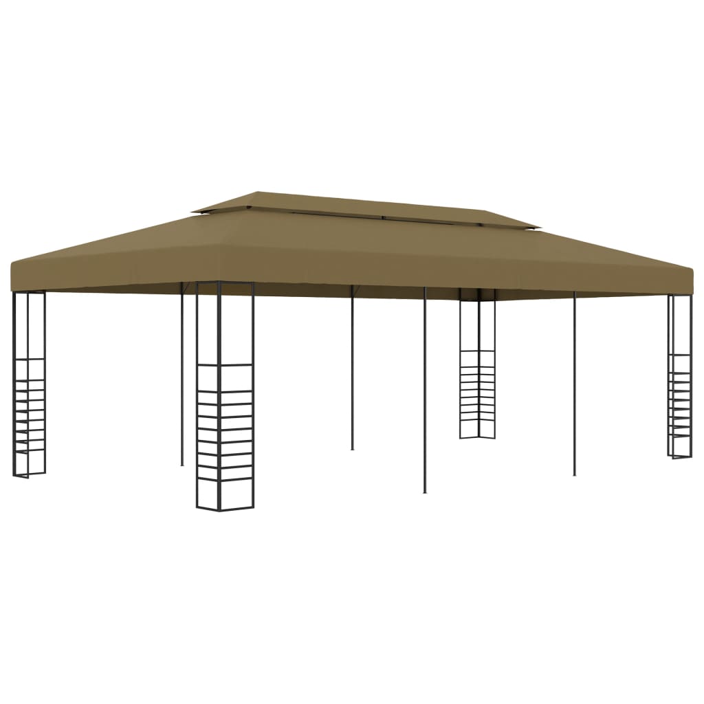 vidaXL Záhradný altánok 6x3x2,7 m, sivohnedý 180 g/m²