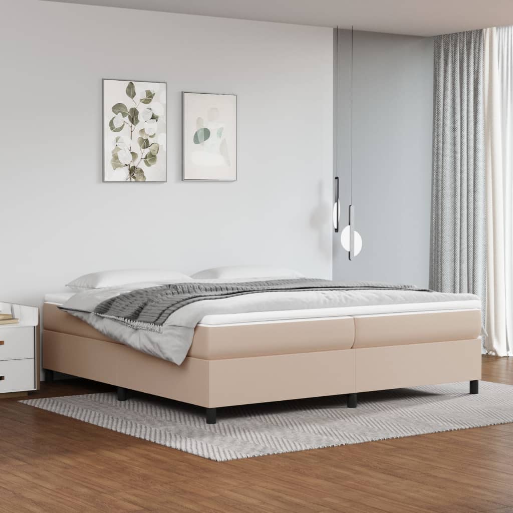 vidaXL Posteľný rám kapučínový 200x200 cm umelá koža
