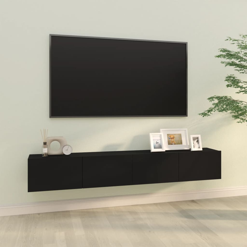 vidaXL Nástenné TV skrinky 2 ks čierne 100x30x30 cm kompozitné drevo