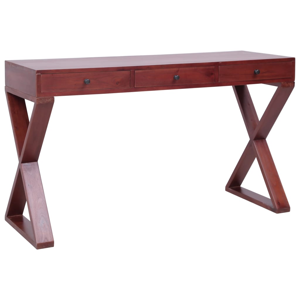 vidaXL Počítačový stôl hnedý 115x47x77 cm masívne mahagónové drevo