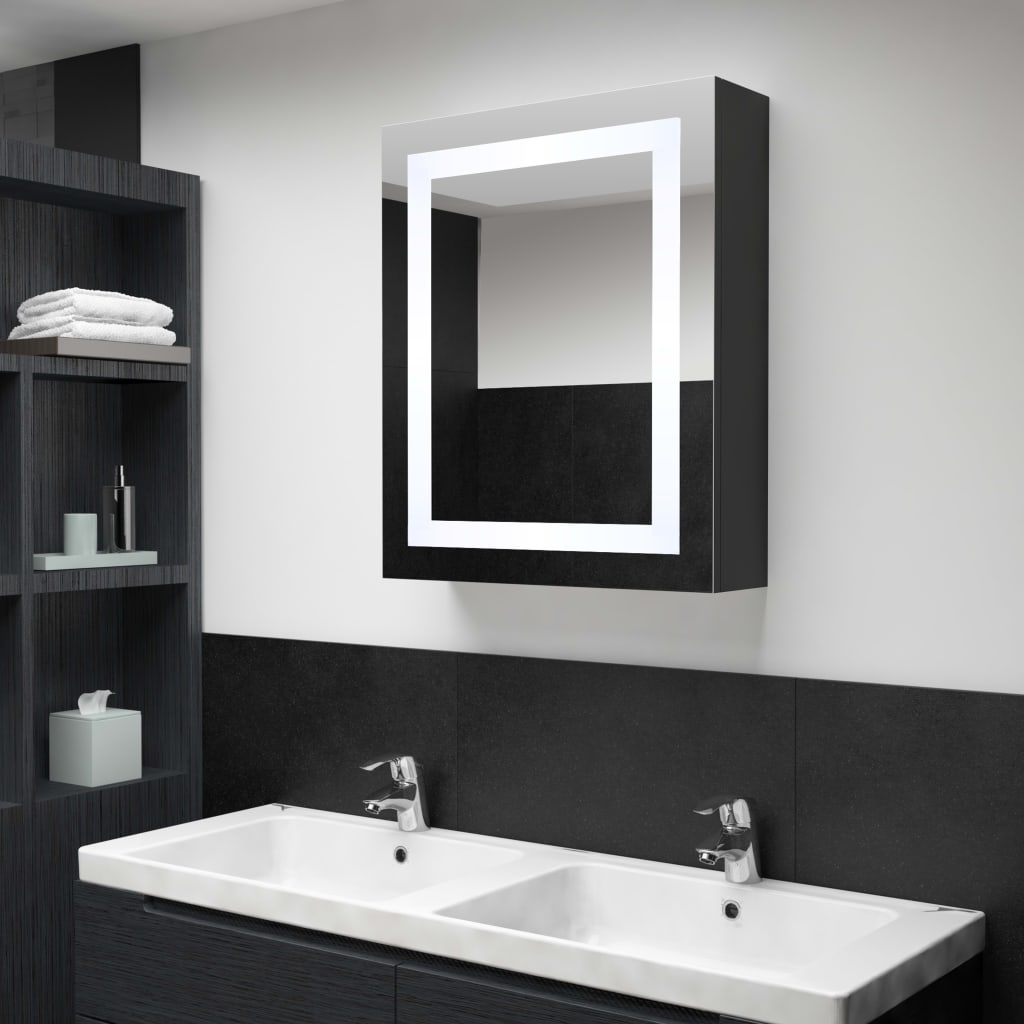 vidaXL LED kúpeľňová zrkadlová skrinka 50x13x70 cm