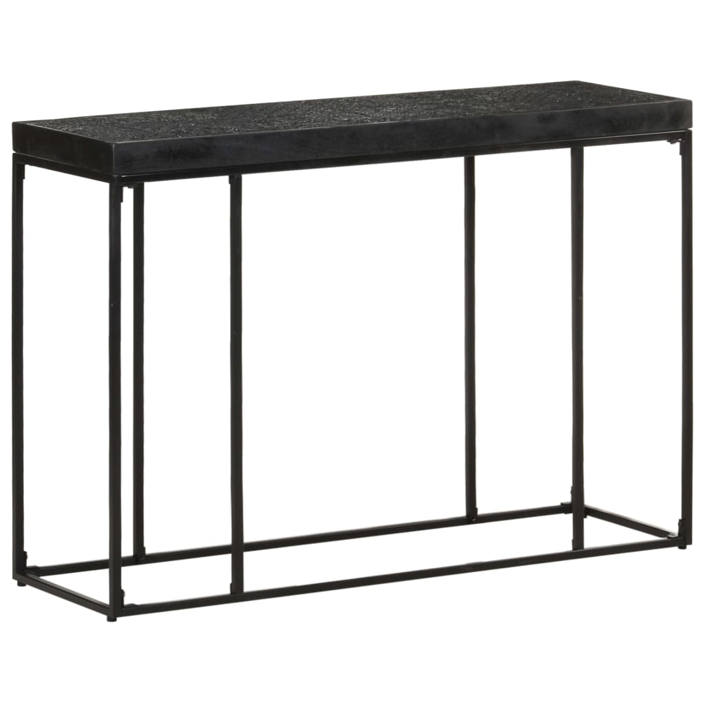 vidaXL Konzolový stolík čierny 110x35x76 cm akáciový a mangovníkový masív