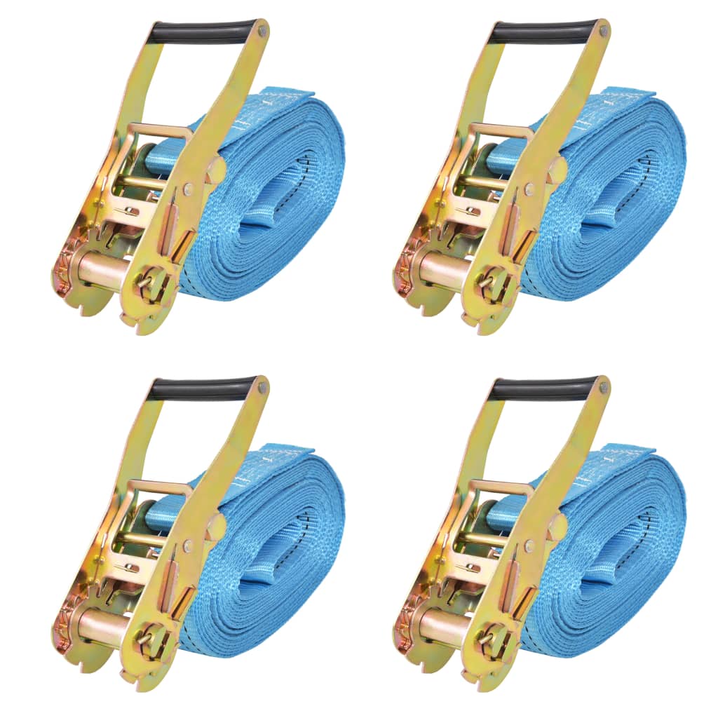 vidaXL Upínacie popruhy s račňou 4 ks, 4 tony, 8mx50mm, modré