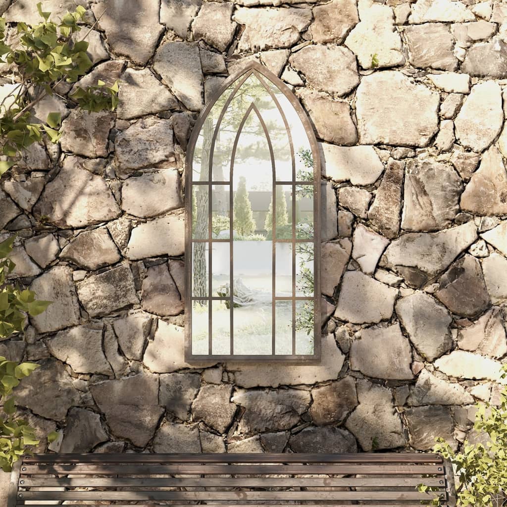 vidaXL Záhradné zrkadlo pieskové 100x45 cm exteriérové železo