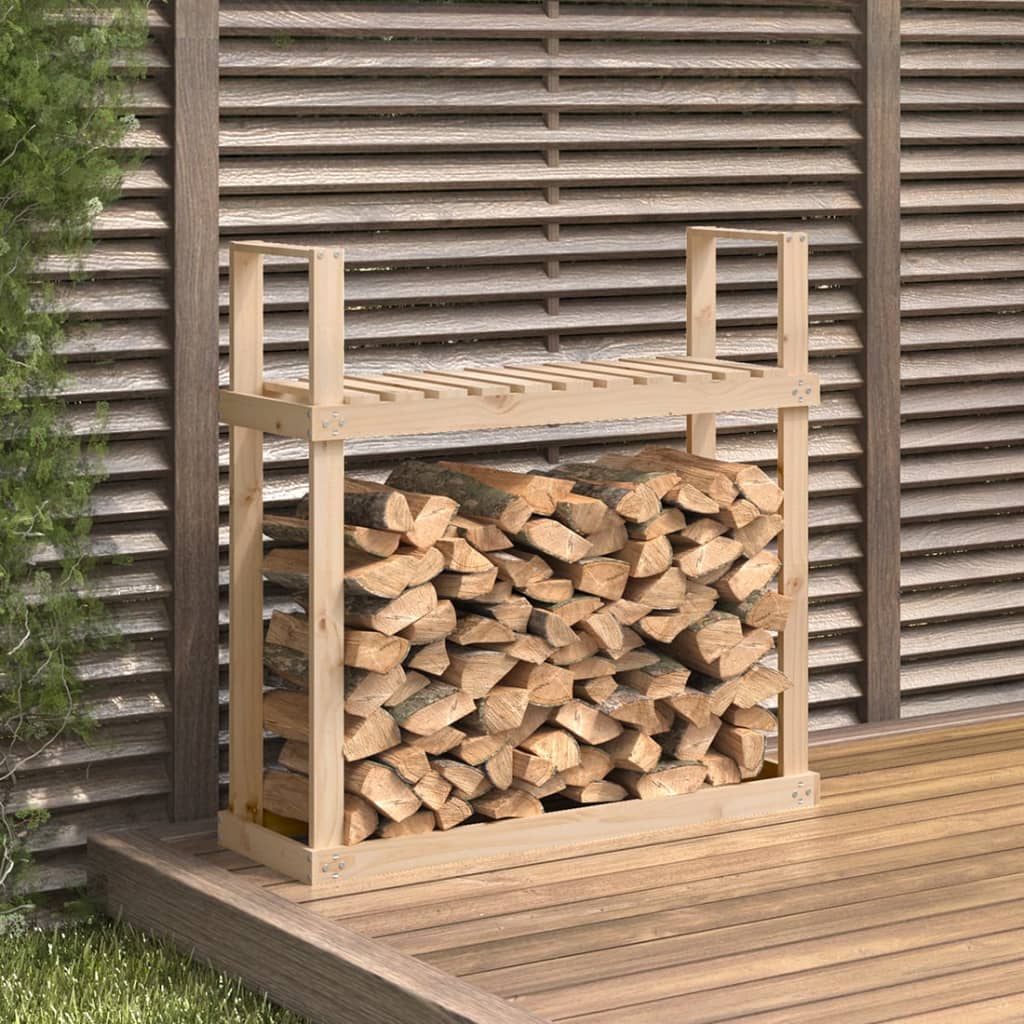 vidaXL Stojan na palivové drevo 110x35x108,5 cm masívna borovica