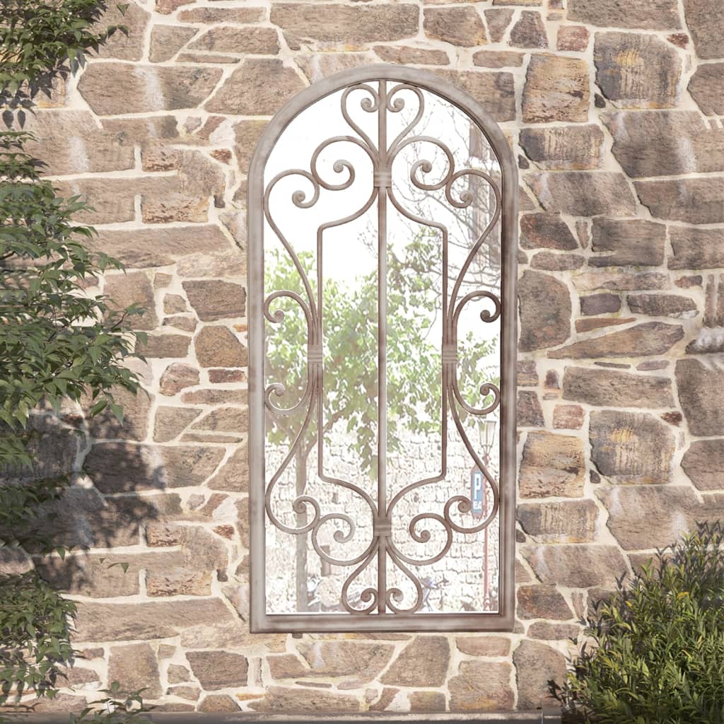 vidaXL Záhradné zrkadlo pieskové 100x45 cm exteriérové železo