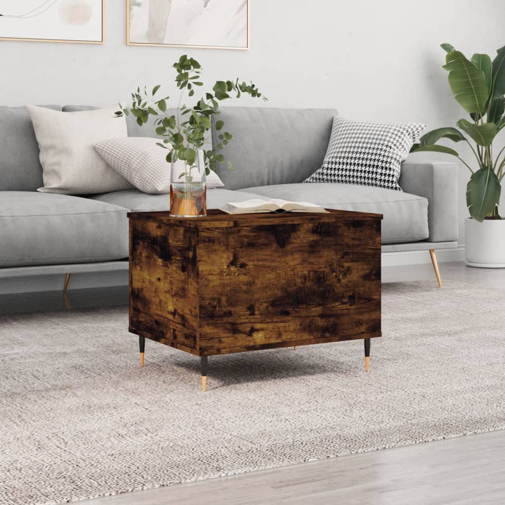 vidaXL Konferenčný stolík dymový dub 60x44,5x45 cm spracované drevo