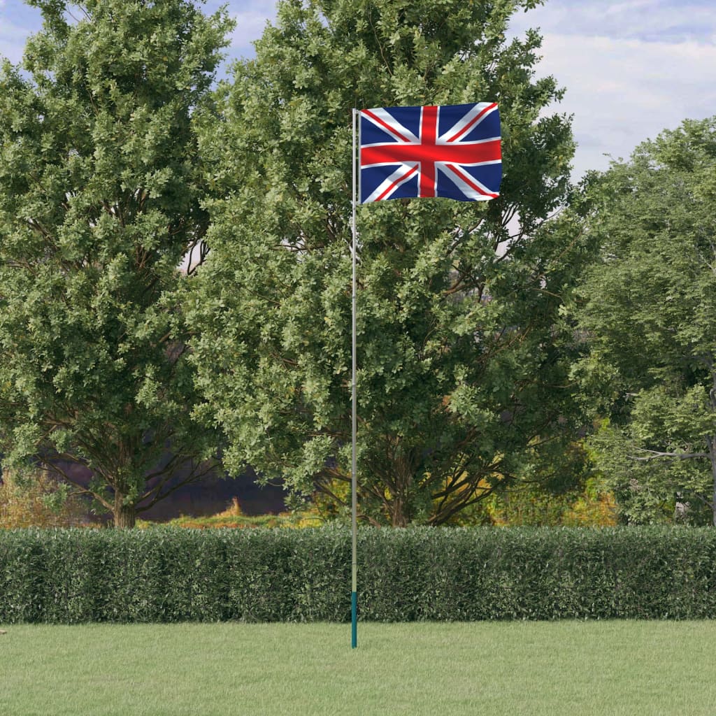 vidaXL Vlajka Veľkej Británie a tyč 5,55 m hliník