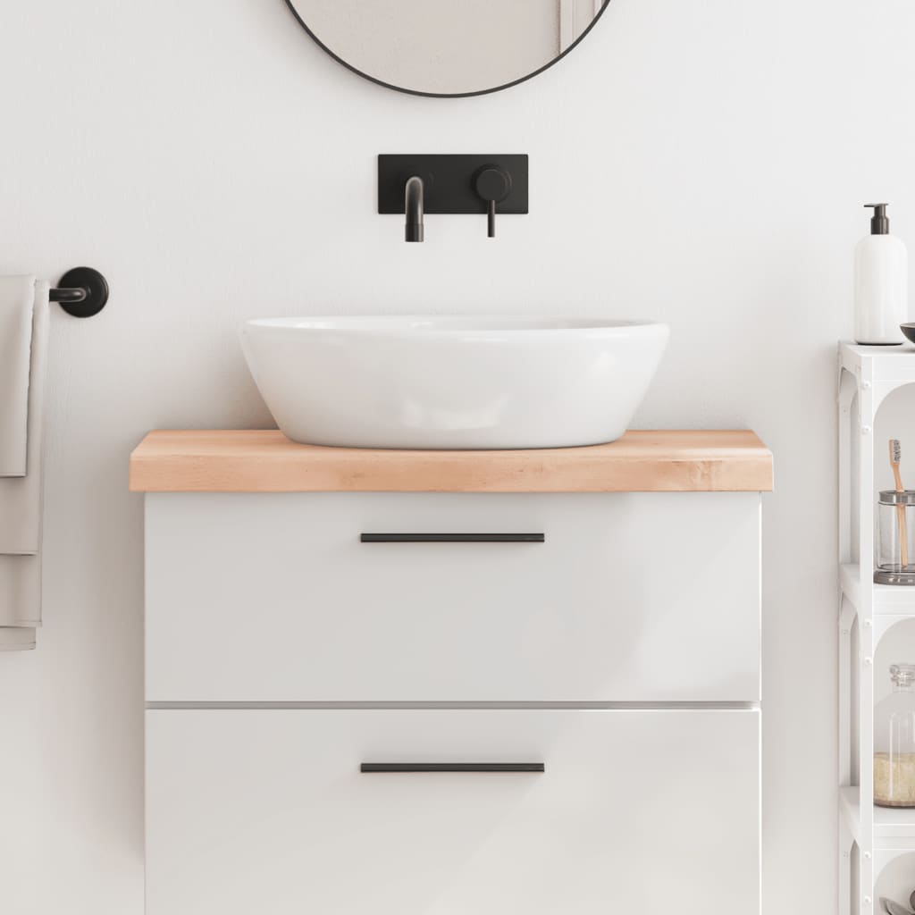 vidaXL Kúpeľňová doska 80x30x(2-6) cm neošetrený masív