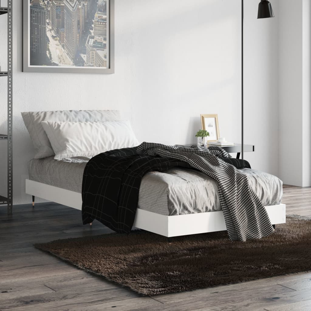 vidaXL Posteľný rám biely 75x190 cm kompozitné drevo