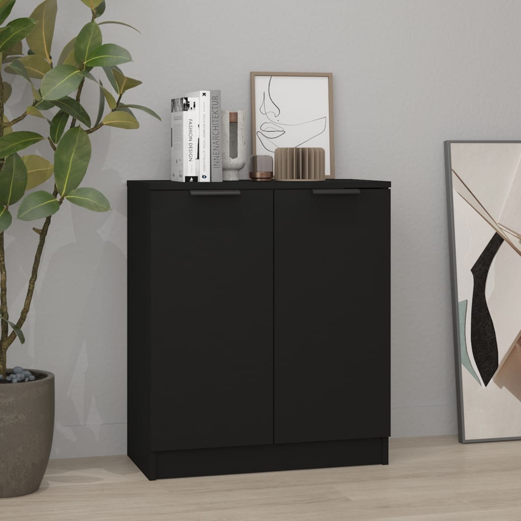 vidaXL Komoda čierna 60x30x70 cm spracované drevo