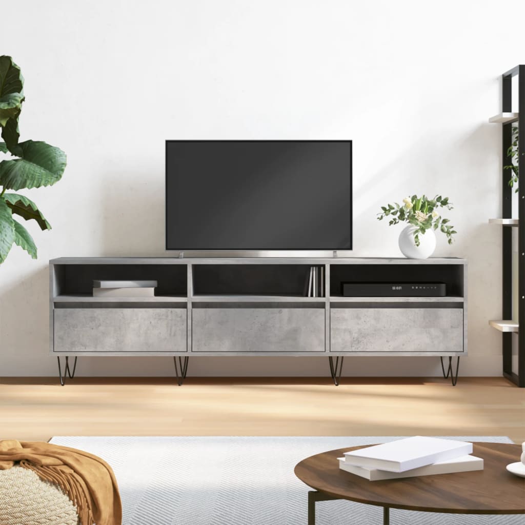 vidaXL TV skrinka betónová sivá 150x30x44,5 cm kompozitné drevo