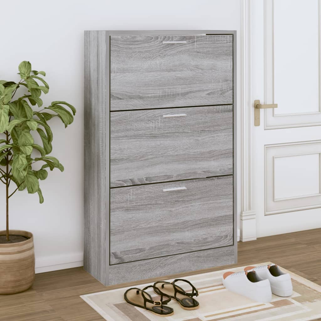vidaXL Botník Sivý dub sonoma 63x24x103 cm spracované drevo