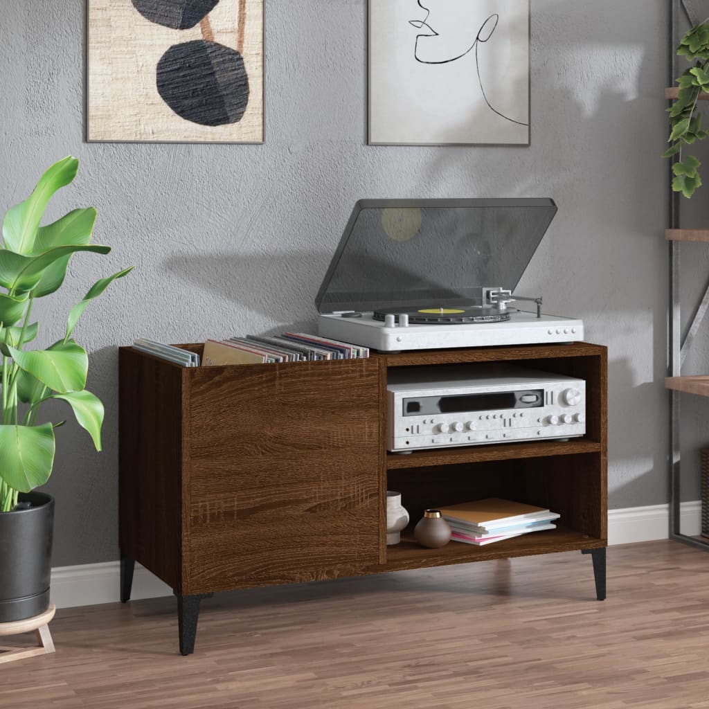 vidaXL Skrinka na platne hnedý dub 84,5x38x48 cm kompozitné drevo