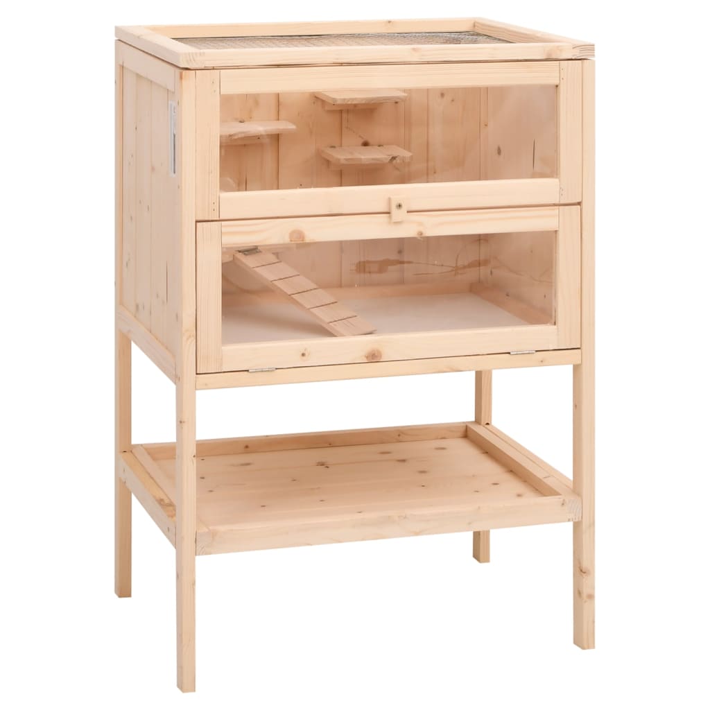 vidaXL Klietka pre škrečka 55x40x80 cm jedľové masívne drevo