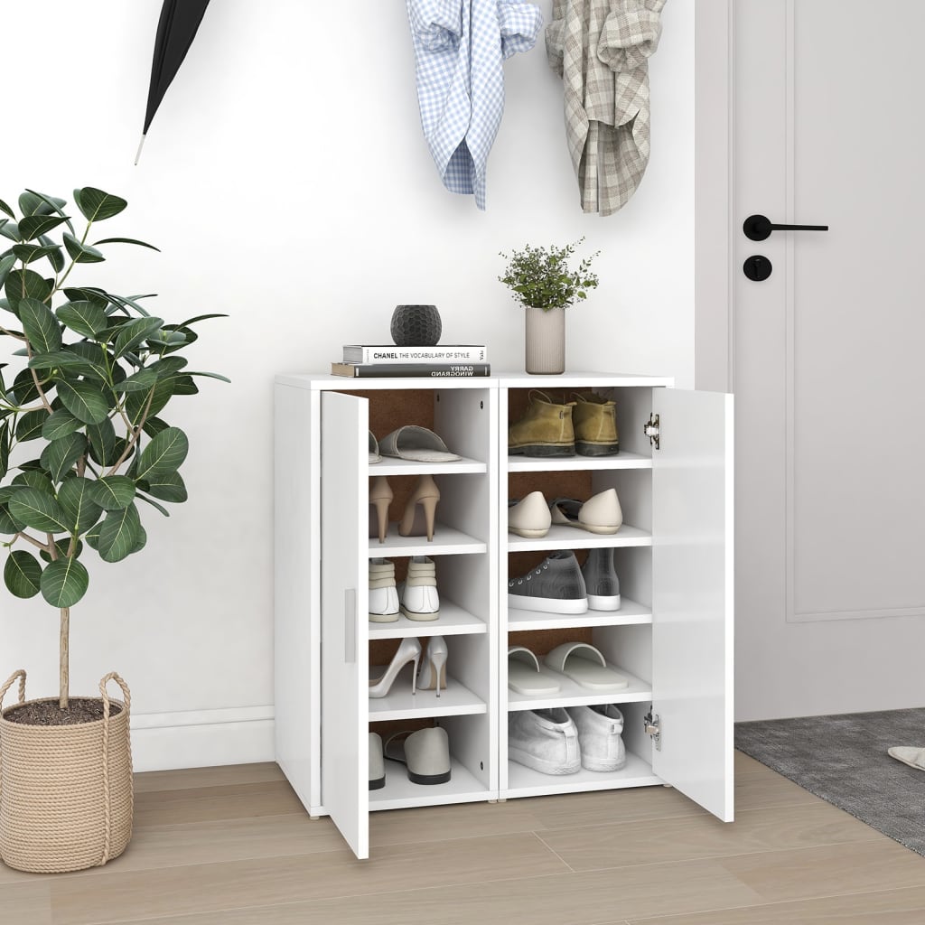 vidaXL Skrinky na topánky 2 ks biele 32x35x70 cm drevotrieska