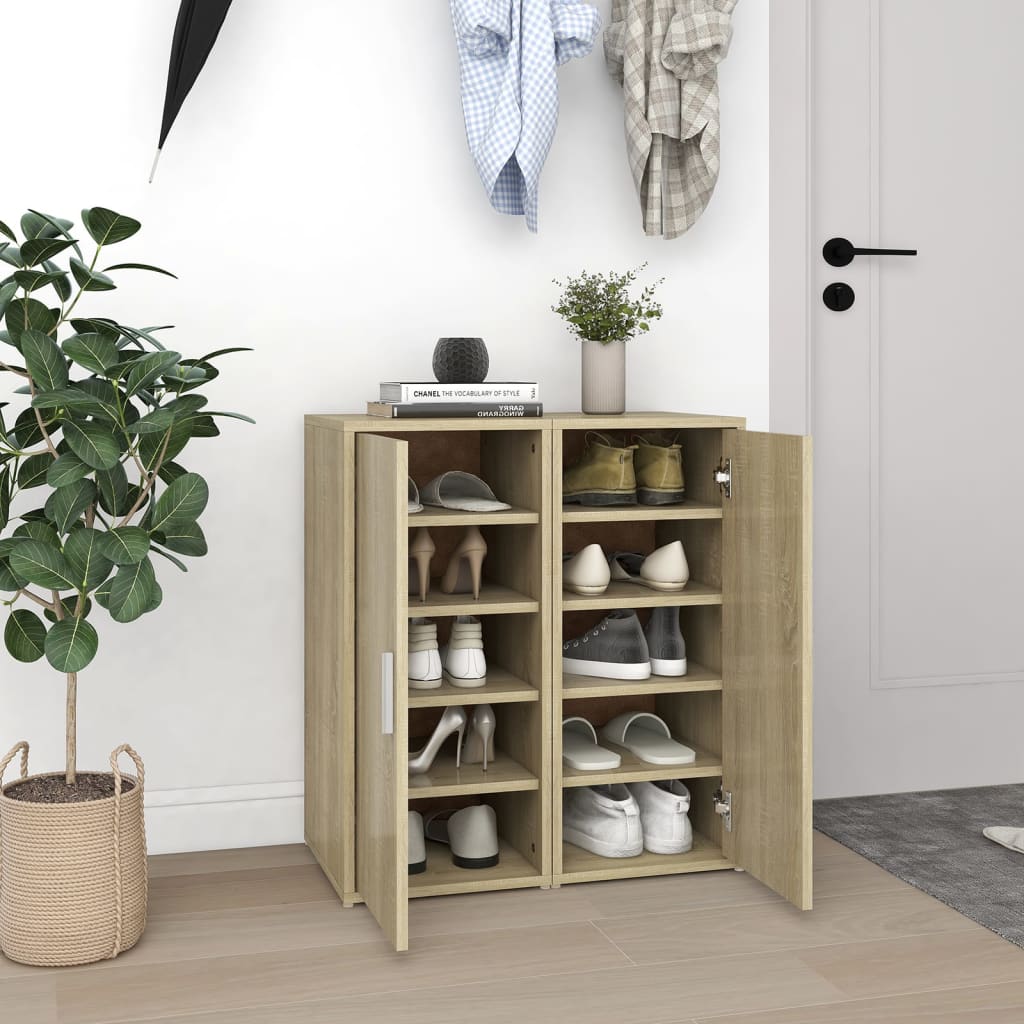 vidaXL Skrinky na topánky 2 ks dub sonoma 32x35x70 cm drevotrieska