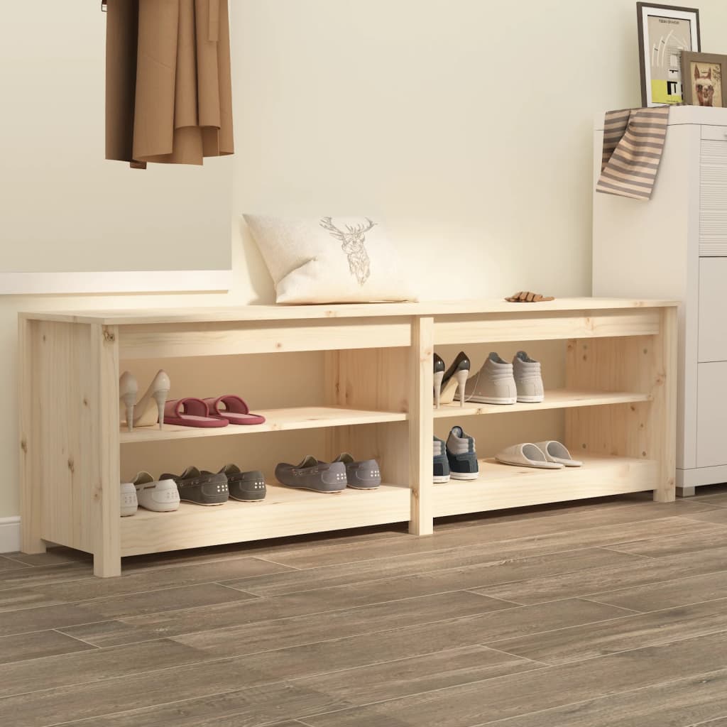 vidaXL Lavica na topánky 160x36,5x50 cm masívna borovica
