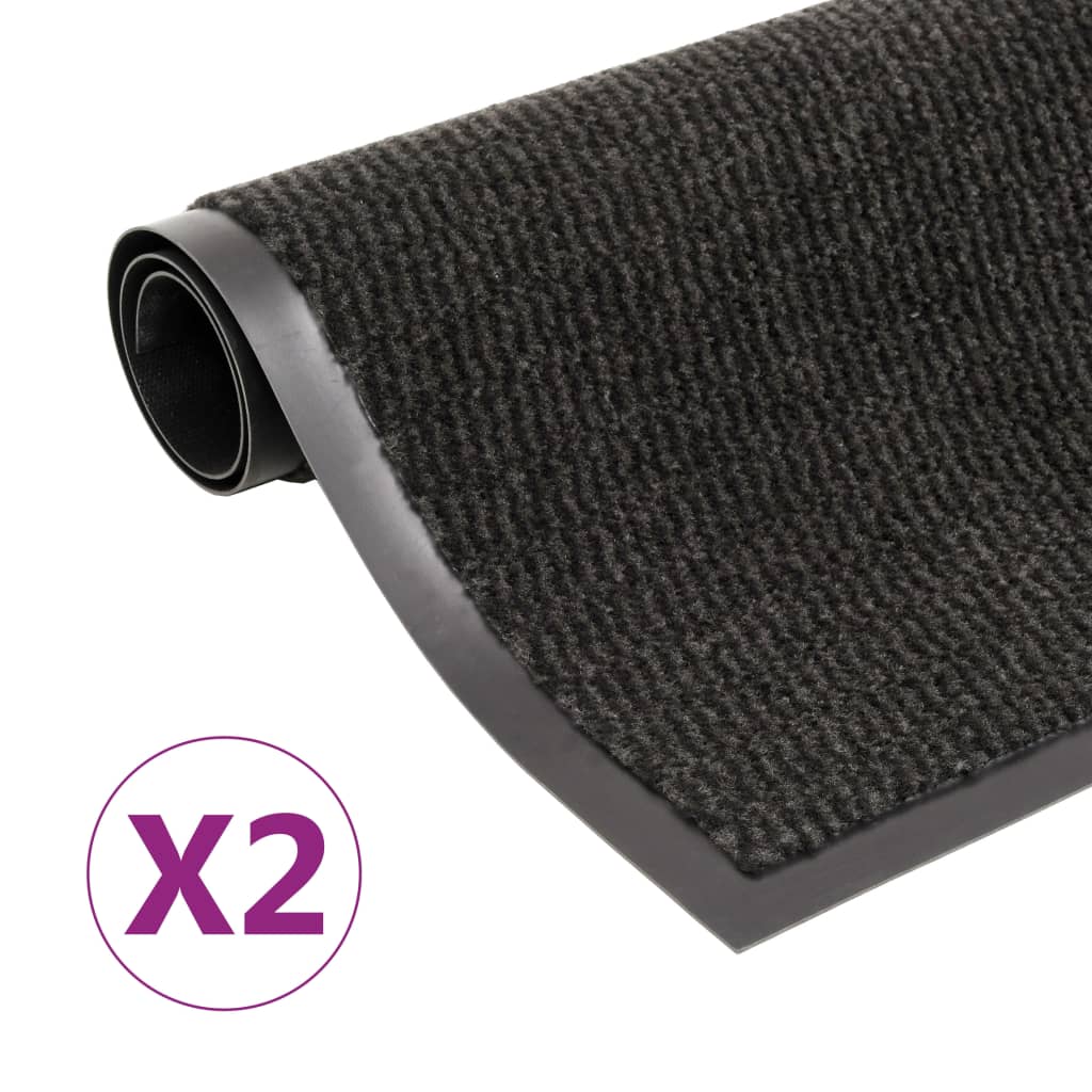 vidaXL Rohožky pred dvere 2 ks čierne 80x120 cm obdĺžnikové všívané