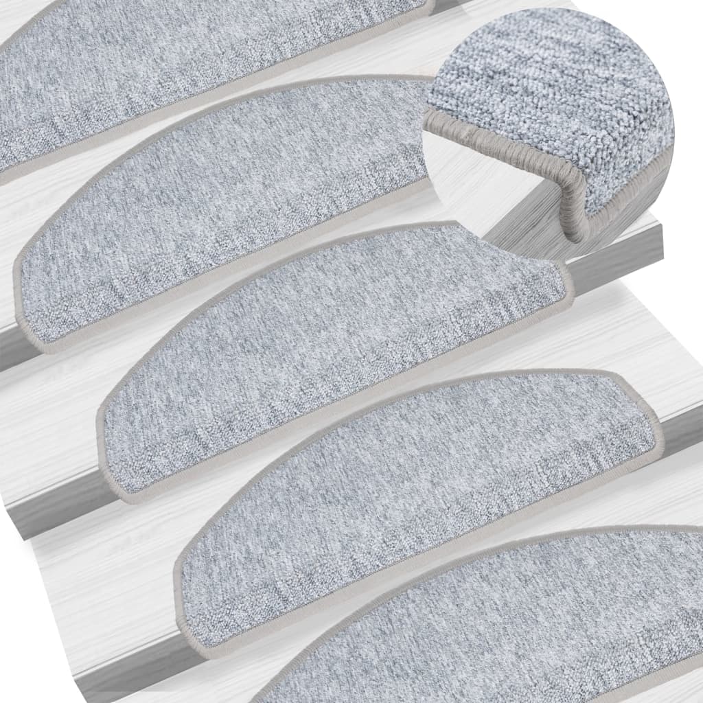 vidaXL 15 ks Nášľapy na schody bledosivé 65x24x4 cm