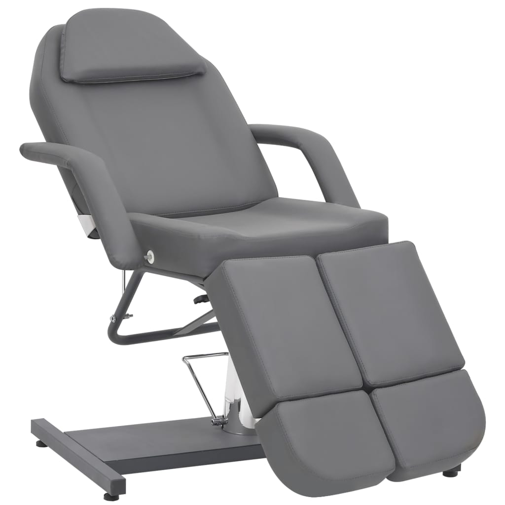 vidaXL Kozmetické kreslo z umelej kože, sivé 180x62x78 cm