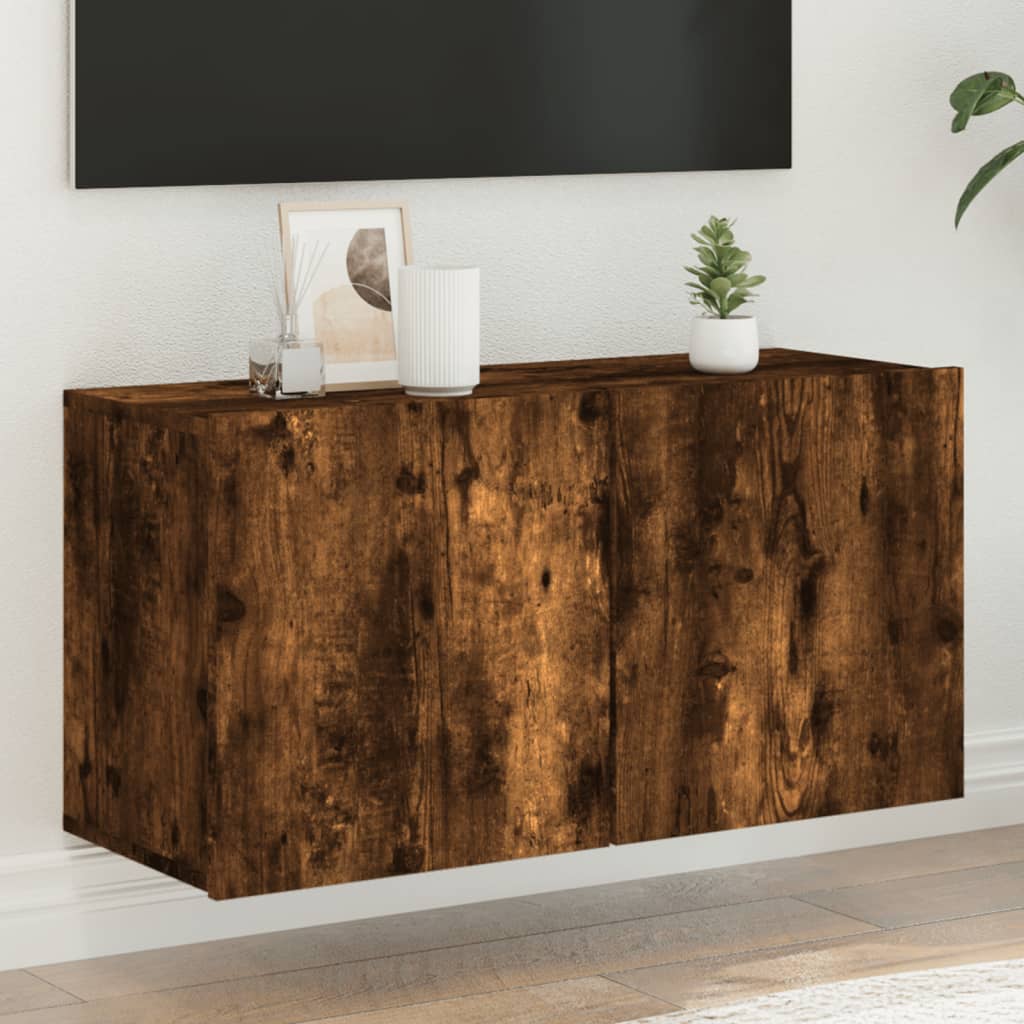 vidaXL TV skrinka nástenná dymový dub 80x30x41 cm