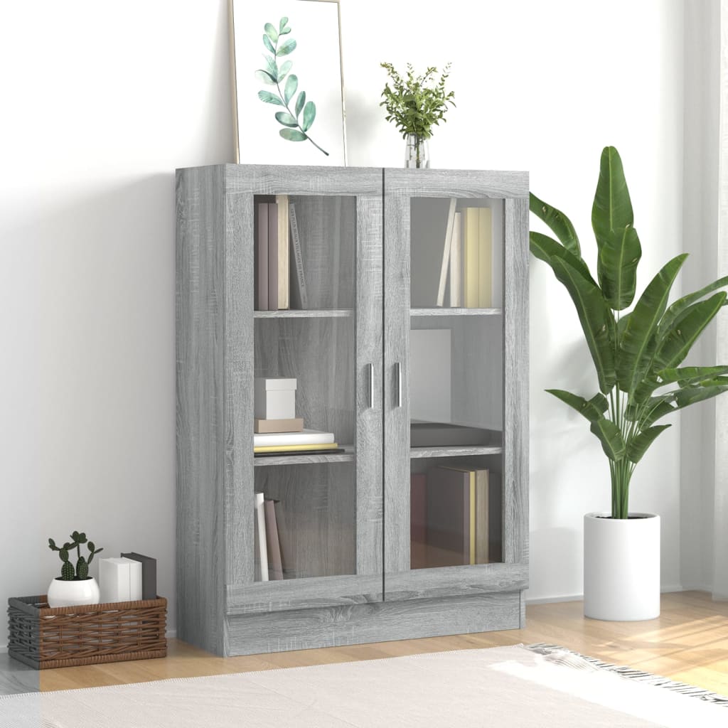 vidaXL Vitrína sivý dub sonoma 82,5x30,5x115 cm spracované drevo