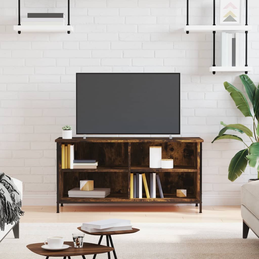 vidaXL TV skrinka dymový dub 100x40x50 cm spracované drevo