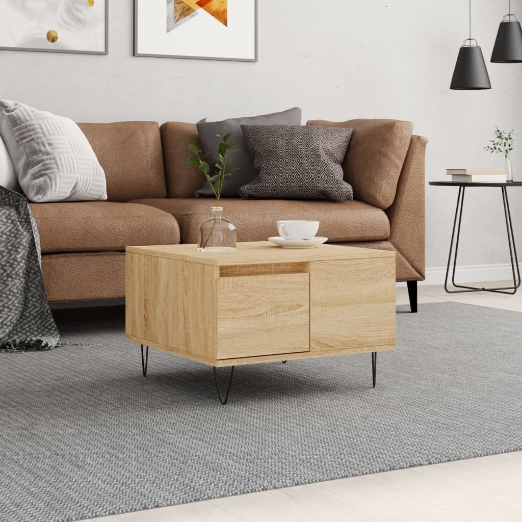 vidaXL Konferenčný stolík dub sonoma 55x55x36,5 cm spracované drevo