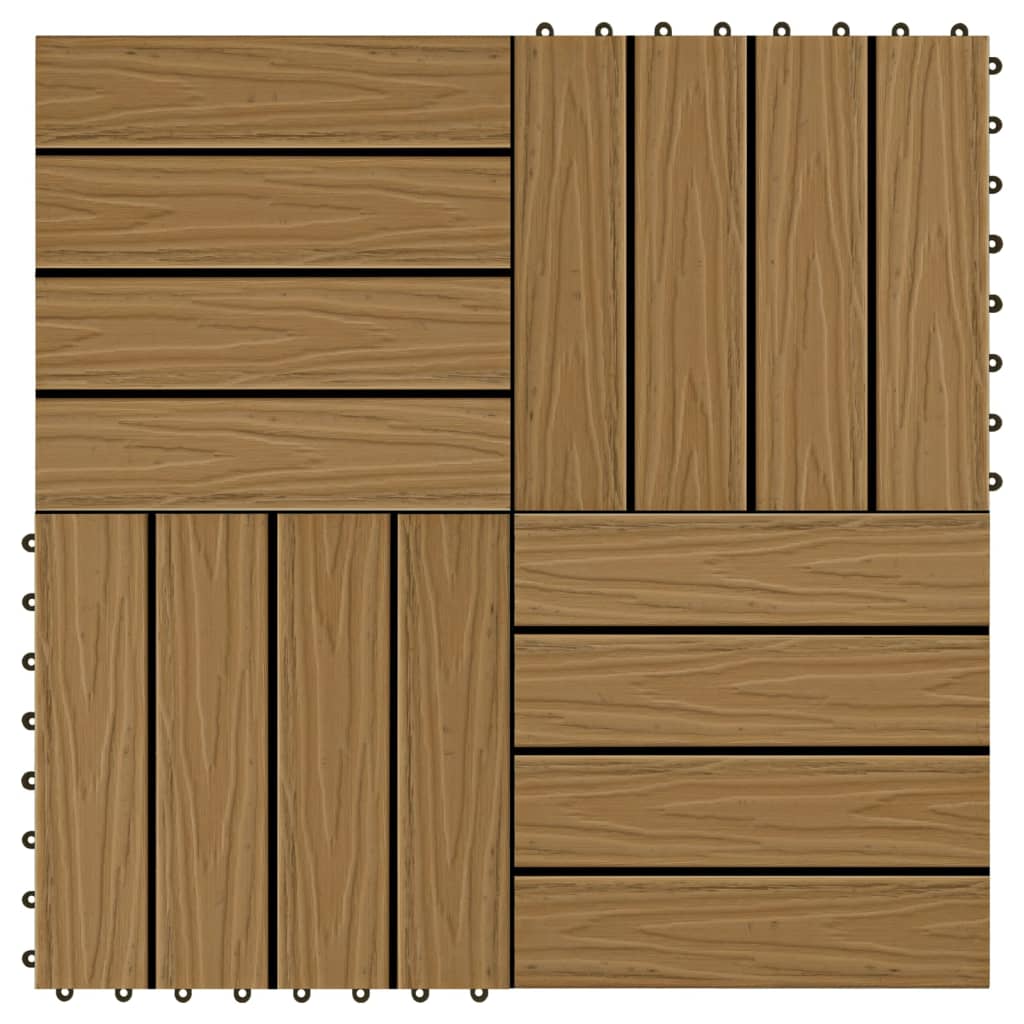 vidaXL Reliéfna podlahová dlažba z WPC 11 ks 30x30 cm 1 m2, farba tíku