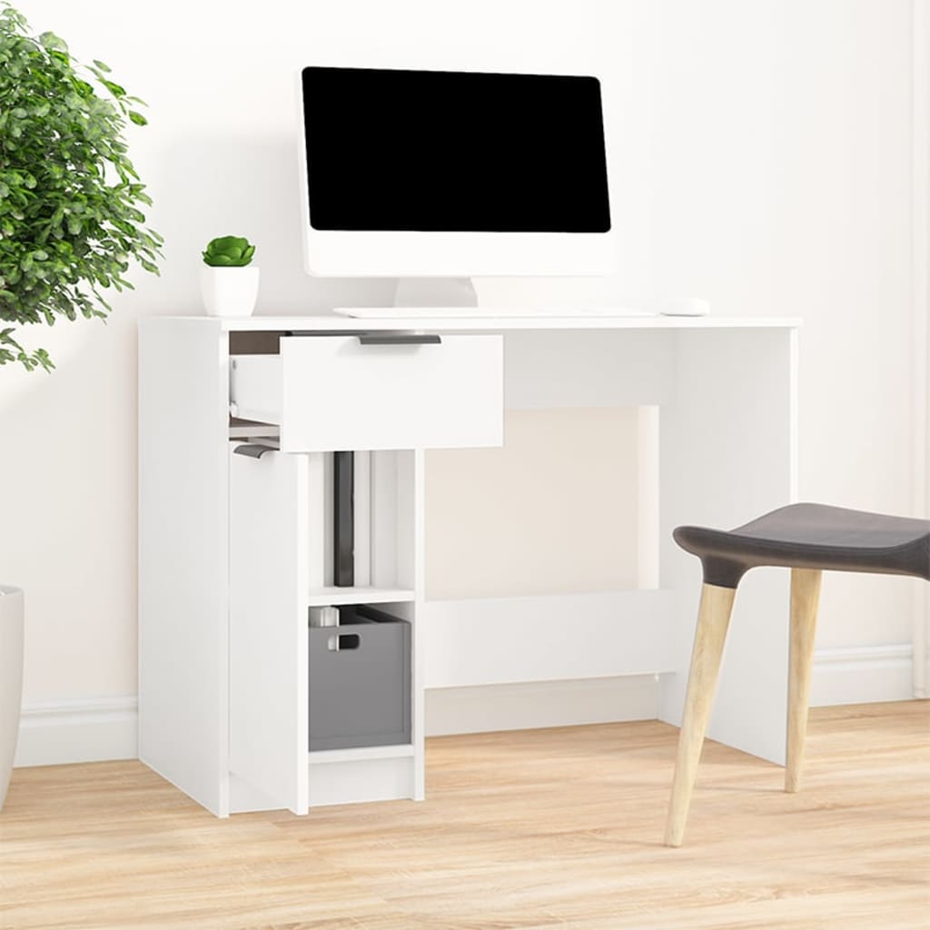 vidaXL Stôl biely 100x50x75 cm spracované drevo