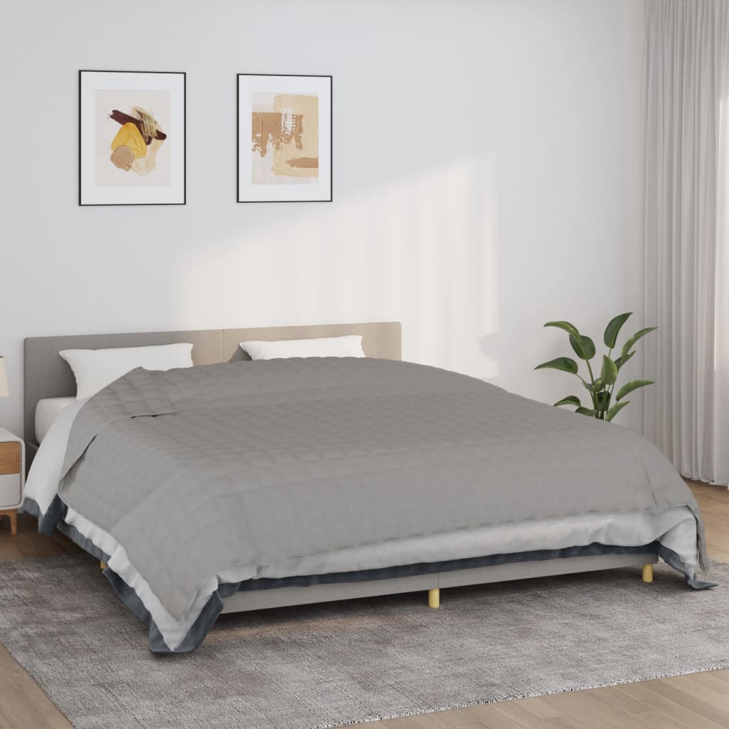 vidaXL Záťažová prikrývka šedá 235x290 cm 11 kg látka