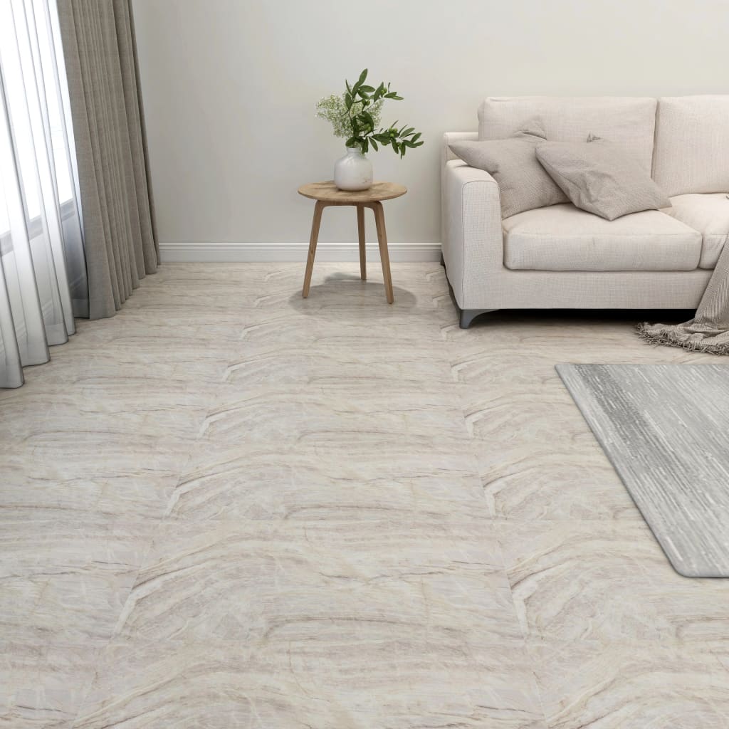 vidaXL Samolepiace podlahové dosky 55 ks, PVC 5,11 m², béžové