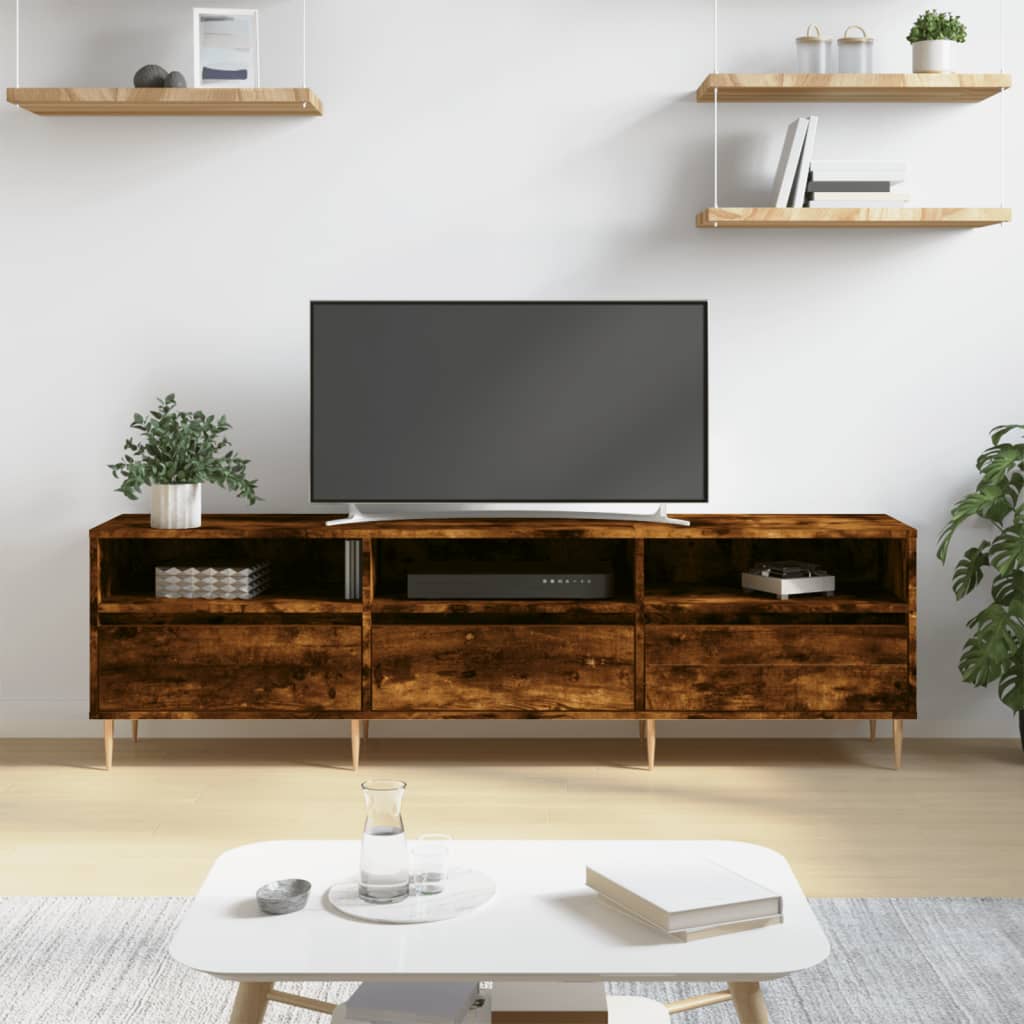 vidaXL TV skrinka dymový dub 150x30x44,5 cm kompozitné drevo