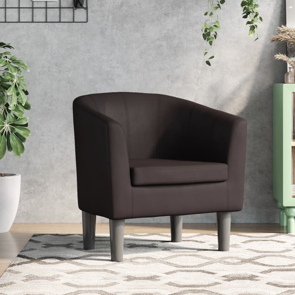 vidaXL Klubové kreslo hnedé umelá koža