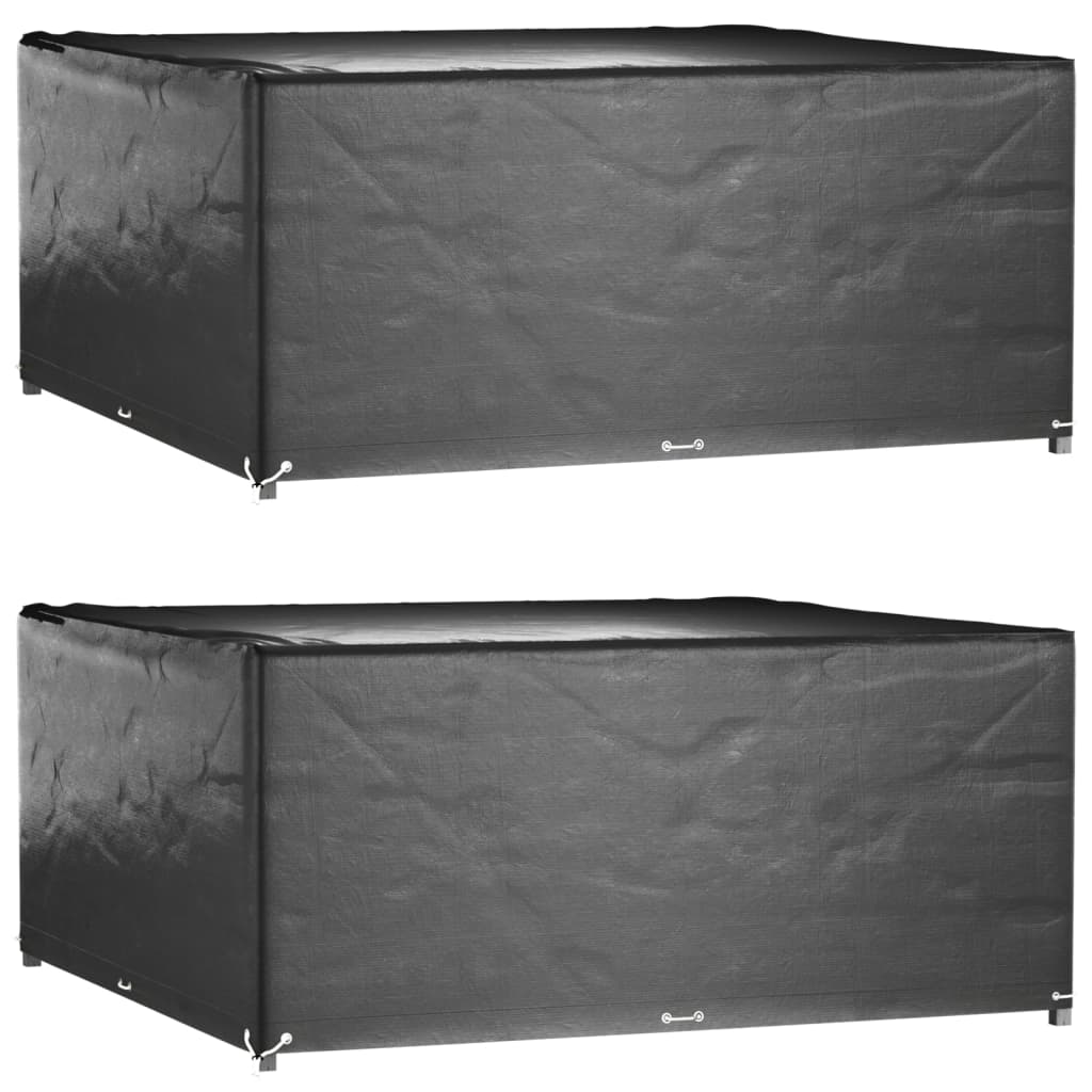 vidaXL Obaly na záhradný nábytok 2 ks 16 očiek 300x300x75 cm štvorec