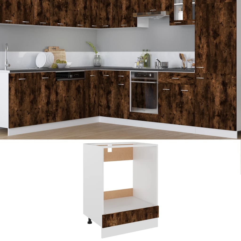 vidaXL Skrinka na sporák dymový dub 60x46x81,5 cm spracované drevo