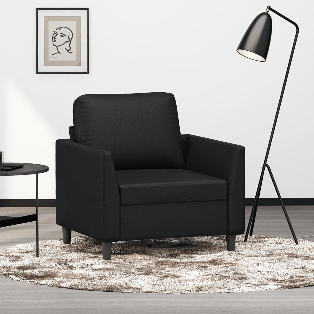 vidaXL Kreslo čierne 60 cm umelá koža