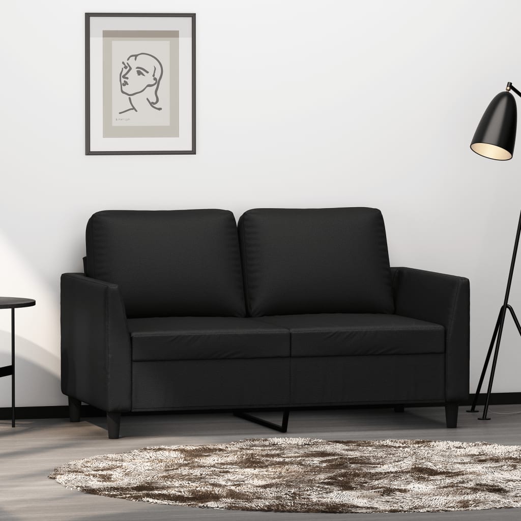 vidaXL 2-miestna pohovka, čierna 120 cm, umelá koža
