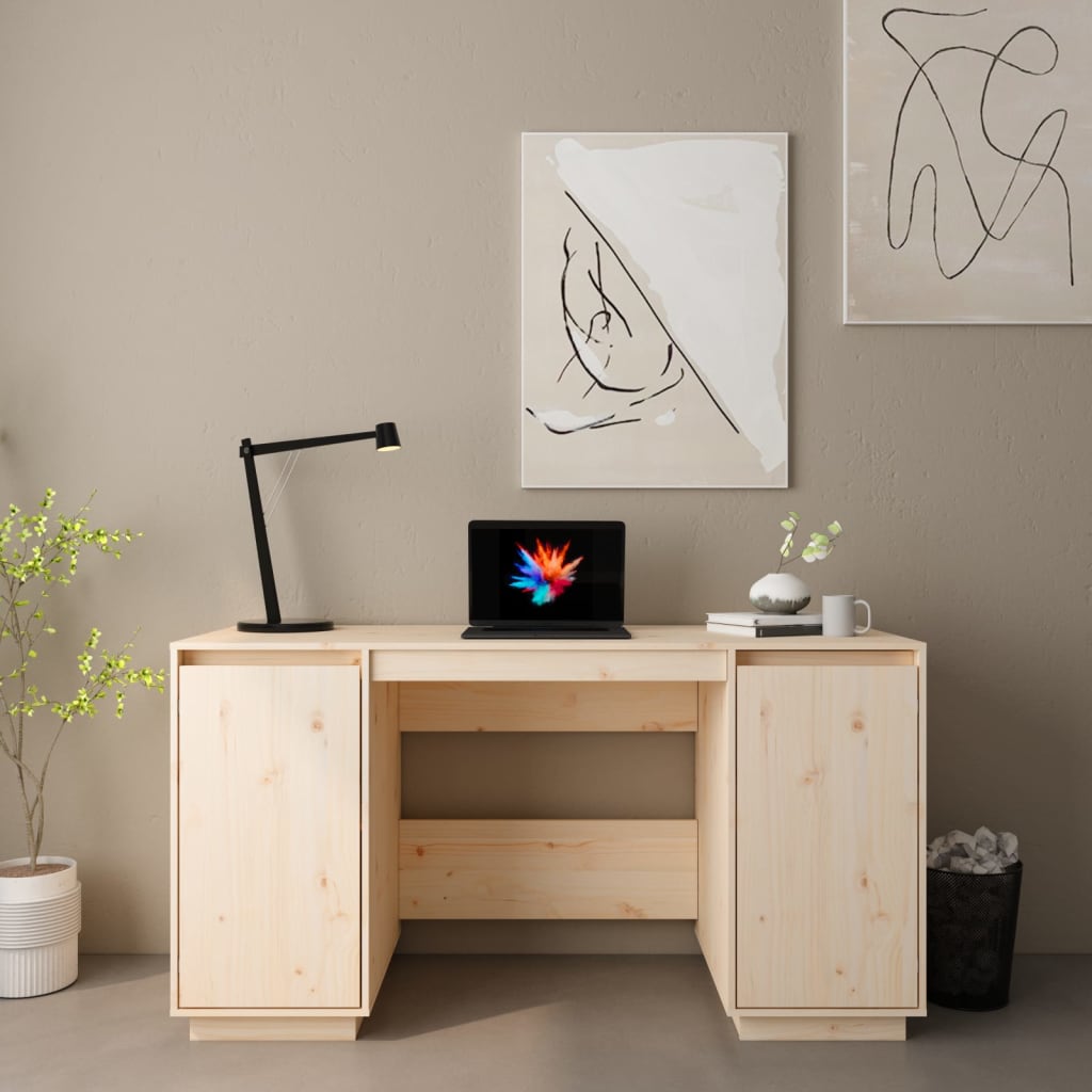 vidaXL Stolík 140x50x75 cm masívne borovicové drevo