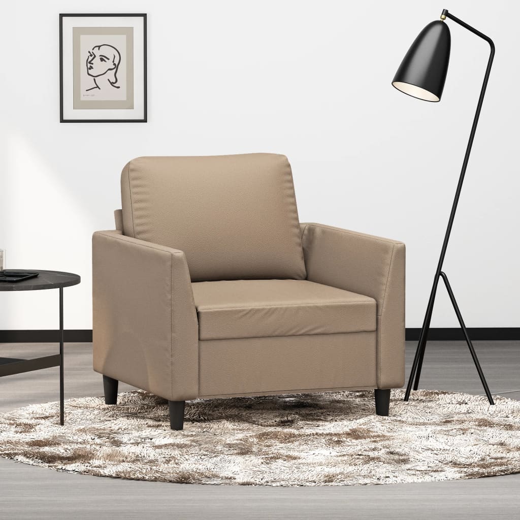 vidaXL Pohovka kapučínová 60 cm umelá koža