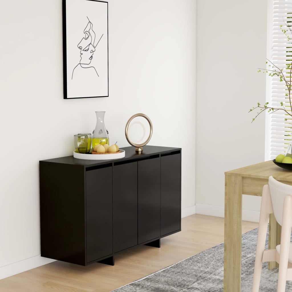 vidaXL Komoda čierna 120x41x75 cm drevotrieska
