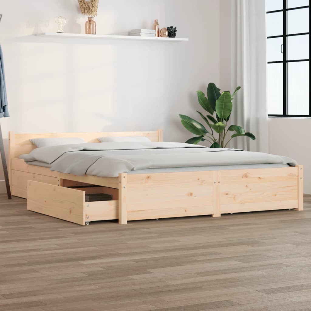 vidaXL Posteľný rám so zásuvkami 140x200 cm