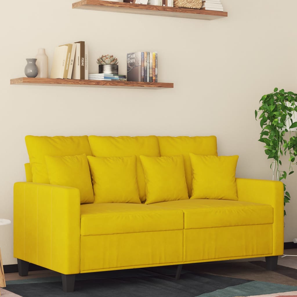 vidaXL 2-miestna pohovka žltá 120 cm zamat